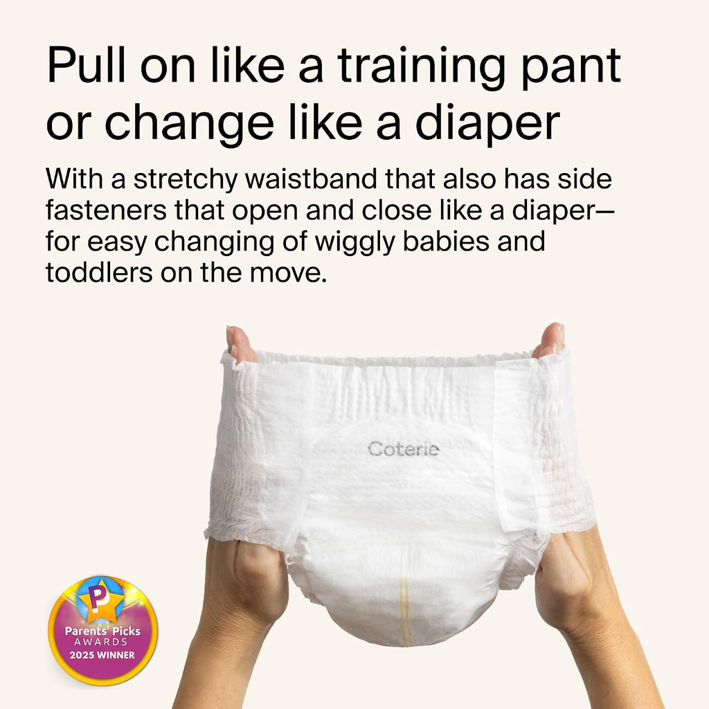Coterie The Pant, Size 5, Refastenable Training Pants for Sensitive Skin, Hypoallergenic, Super Absorbent Overnight Leak Protection, 3T/4T (27-38 lbs) 112 Count