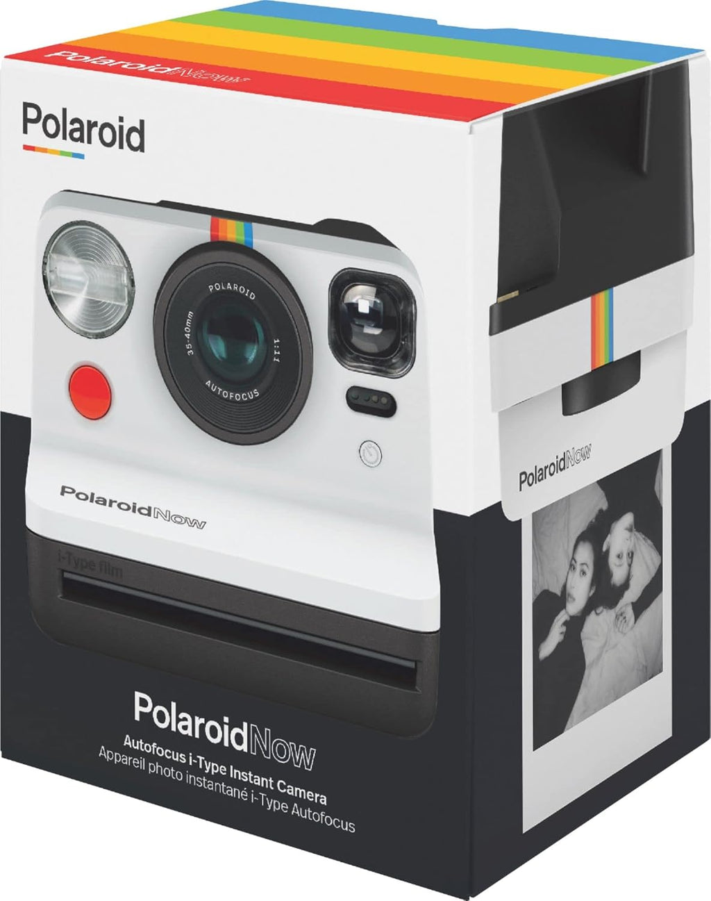 Polaroid Gen 2 Now I-Type Instant Film Camera - Black & White Bundle with a Color i-Type Film Pack (8 Instant Photos) and a Cleaning Cloth