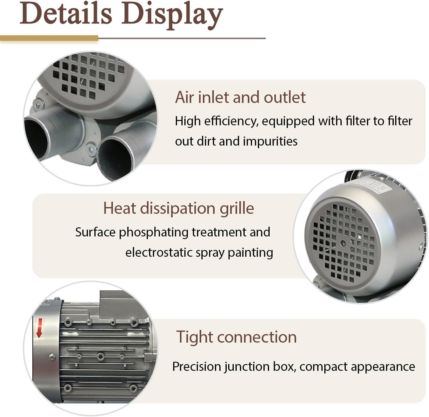 Aquaculture Regenerative Blower,Industrial Turbo Pump 220V Centrifugal High-Pressure Vortex Fans,for Aquarium Koi Fish Hydroponics Pond Septic Tank Aerators XGB-180