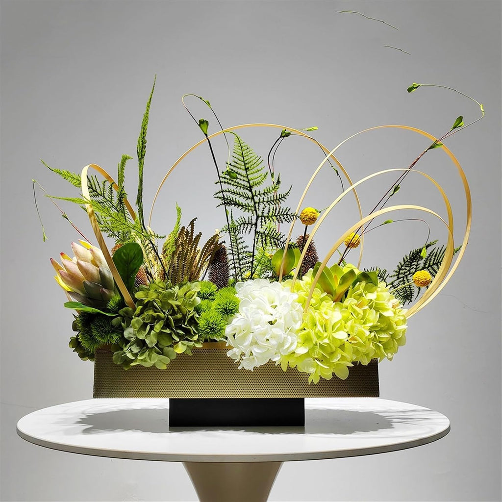 Faux Plants Simulation Dried Flower Bouquet Metal Florist Flower Arrangement Hotel Lobby Table Flower Simulation Floral Art Entryway Decoration Spring Summer Decoration