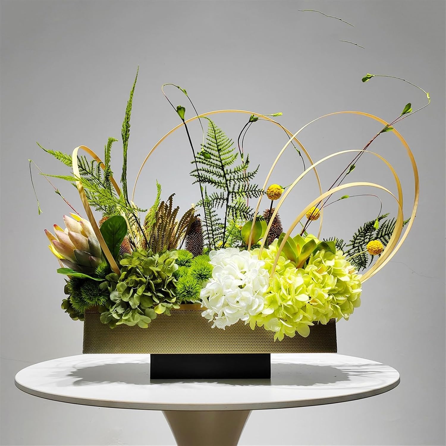 Faux Plants Simulation Dried Flower Bouquet Metal Florist Flower Arrangement Hotel Lobby Table Flower Simulation Floral Art Entryway Decoration Spring Summer Decoration