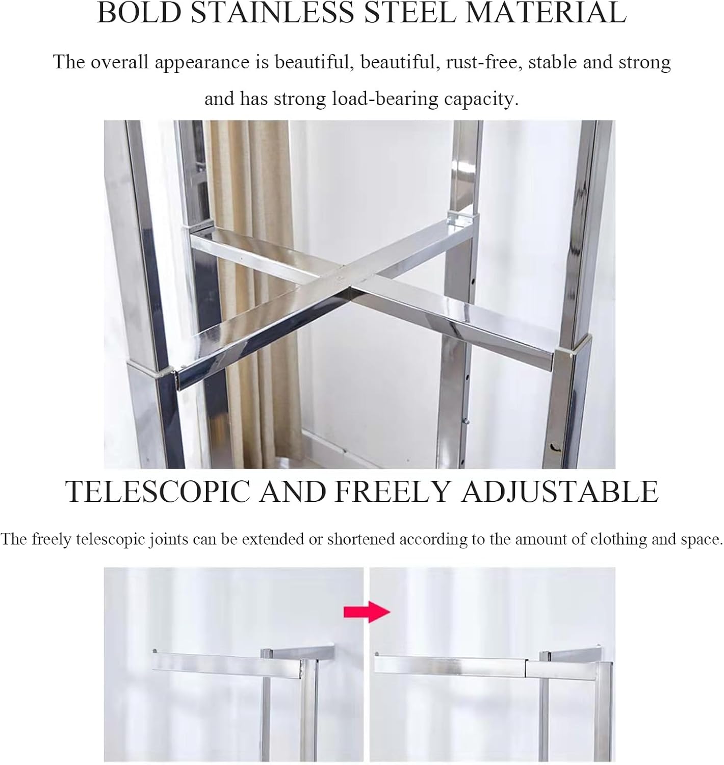 Modern Boutiques Clothing Store Garment Rack,Commercial Grade Nakajima Clothes Display Rack,Floor-Standing Clothes Shelves Heavy Duty 4 Way Rack,Shoes Bags Clothes Organizer Storage Shelves, white