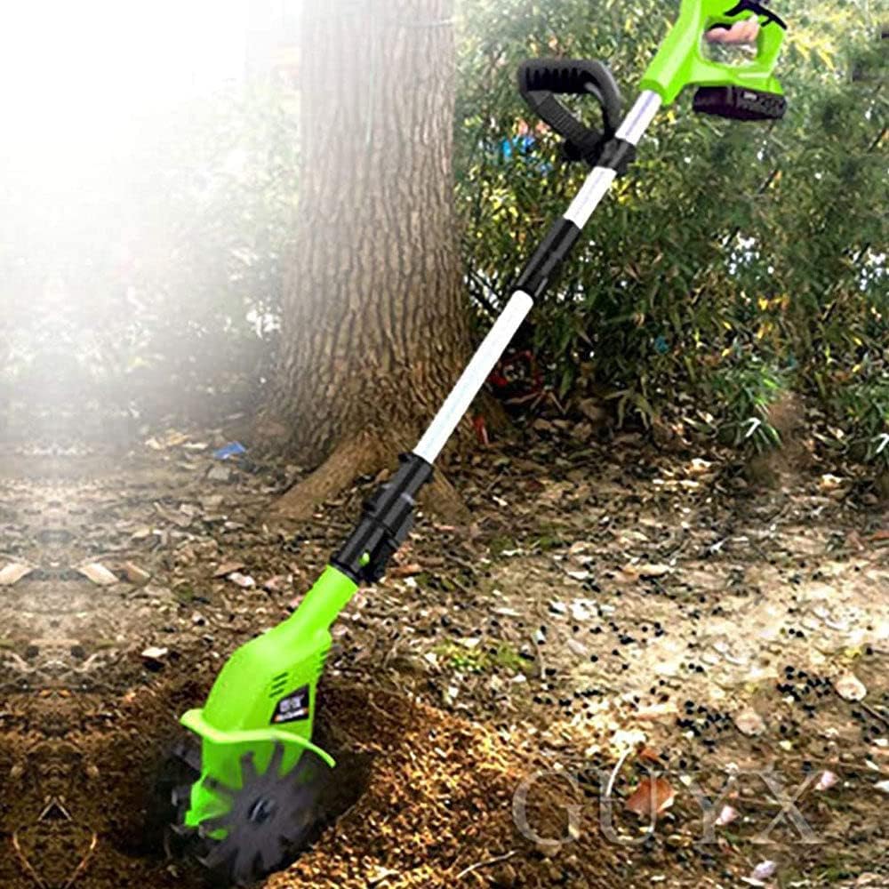 Garden Tiller, Electric Cordless Hand Tiller Cultivator with 4000mAh Rechargeable Lithium Battery and Charger