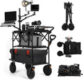 TARION Video Production Camera Cart - Heavy Duty 440lb Load Capacity Cine Dolly - Foldable 3 Tray Mobile Workstation - 9 Inch Swivel Wheels - Titanrig Cart