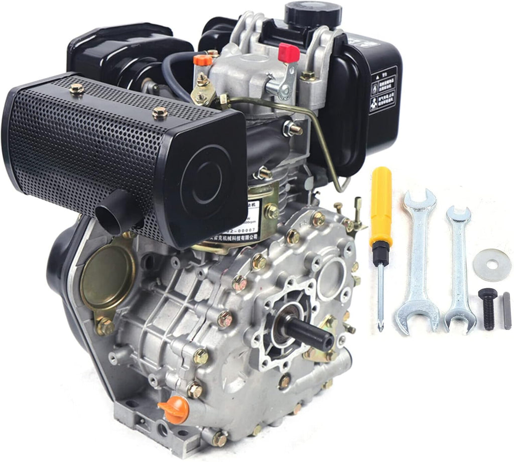 Diesel Engine 247CC 4 Stroke 5HP Single Cylinder Air Cooling Vertical Engine Motor Hand Start Direct Injection 3.6KW (Black, 173FA)