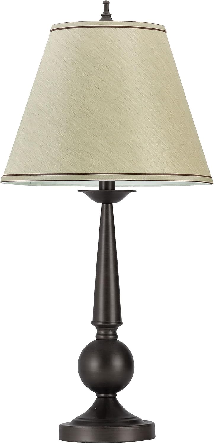 Coaster Home Furnishings - Ochanko - Metal & Fabric - Set of 2 27-Inch Table Lamps with Empire Shade and Column Base - Living Room and Bedroom - Bronze - 901254