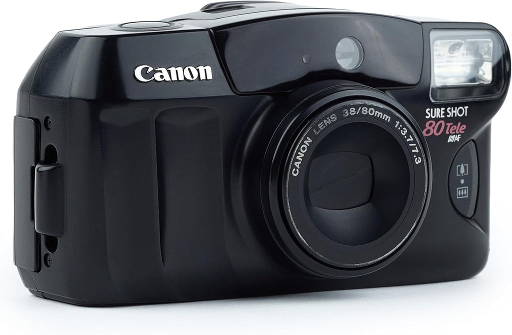 Canon Sure Shot 80 Tele SAF 35mm Film Camera w/Canon 38-80mm Lens (Black)