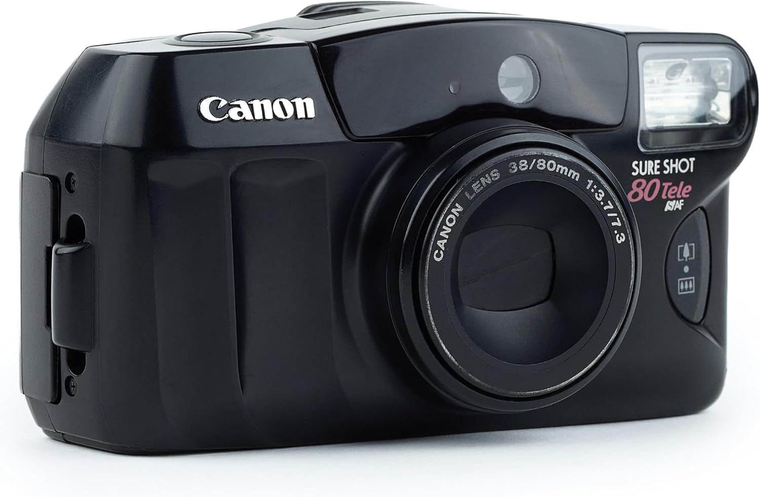 Canon Sure Shot 80 Tele SAF 35mm Film Camera w/Canon 38-80mm Lens (Black)