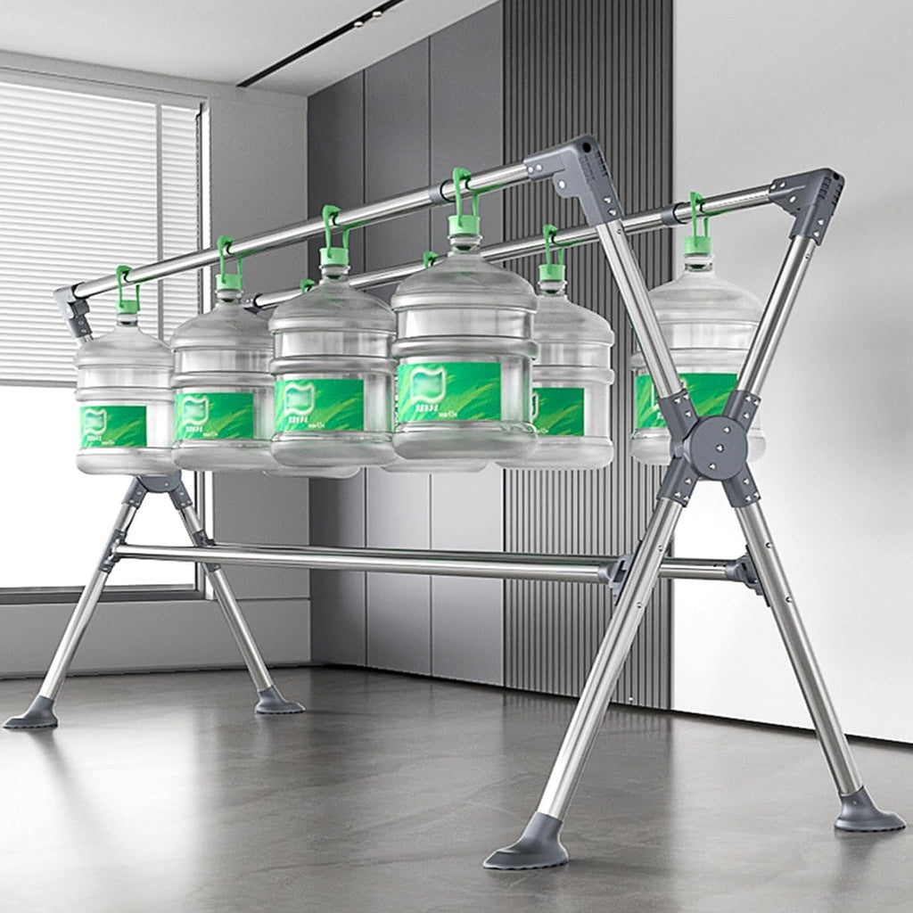Clothes Drying Rack Freestanding Laundry Rack Folding Clothes Drying Rail Stainless Steel Garment Racks Floor