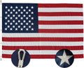 SYII American Flag 30x60 Ft Outdoor, Luxury Embroidered Stars and Roped Heading Double Stitched Sewn Stripes, Heavy Duty Polyester Huge Lage US Flags with Durable Brass Grommets