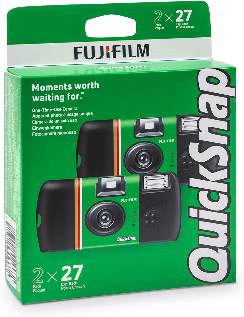Fujifilm QuickSnap Flash 400 One Time Use 35mm Camera with Flash, 27 Exposures, 8-Pack