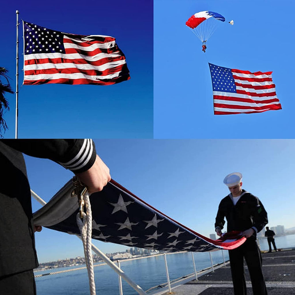 TOPFLAGS American Flag Large US Flags 15x25 FT for Outdoor USA Heavy Duty High Wind Embroidered Stars Sewn Stripes with 5 Brass Grommets Vibrant Color Banner