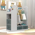 White Clothing Rack with Mirror Small Costume Organizer Storage Dress Up Rack Closet for Baby Clothes, White Dance Costume Garment Rack for Hanging Clothes, Garment Rack for Hanging Clothes Organizer