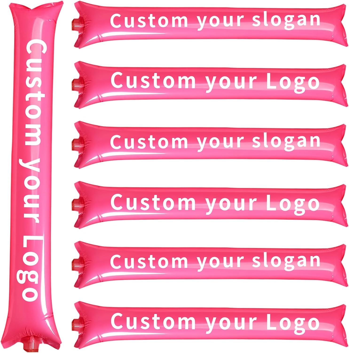 Custom Inflatable Thunder Sticks with Single-Color Logo/Text/Image,100 Pcs,10×60cm – Personalized Cheer & Noise Makers for Concerts, Football Games, Basketball Games, Sports competitions