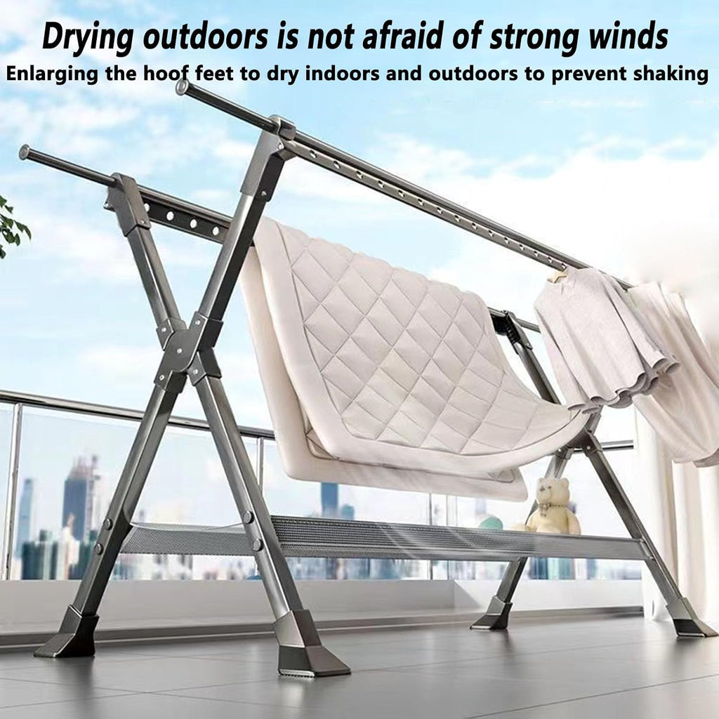 Foldable Freestanding Clothes Drying Rack, Portable and Extendable Clothing Rack with Stable Structure for Hanging Clothes