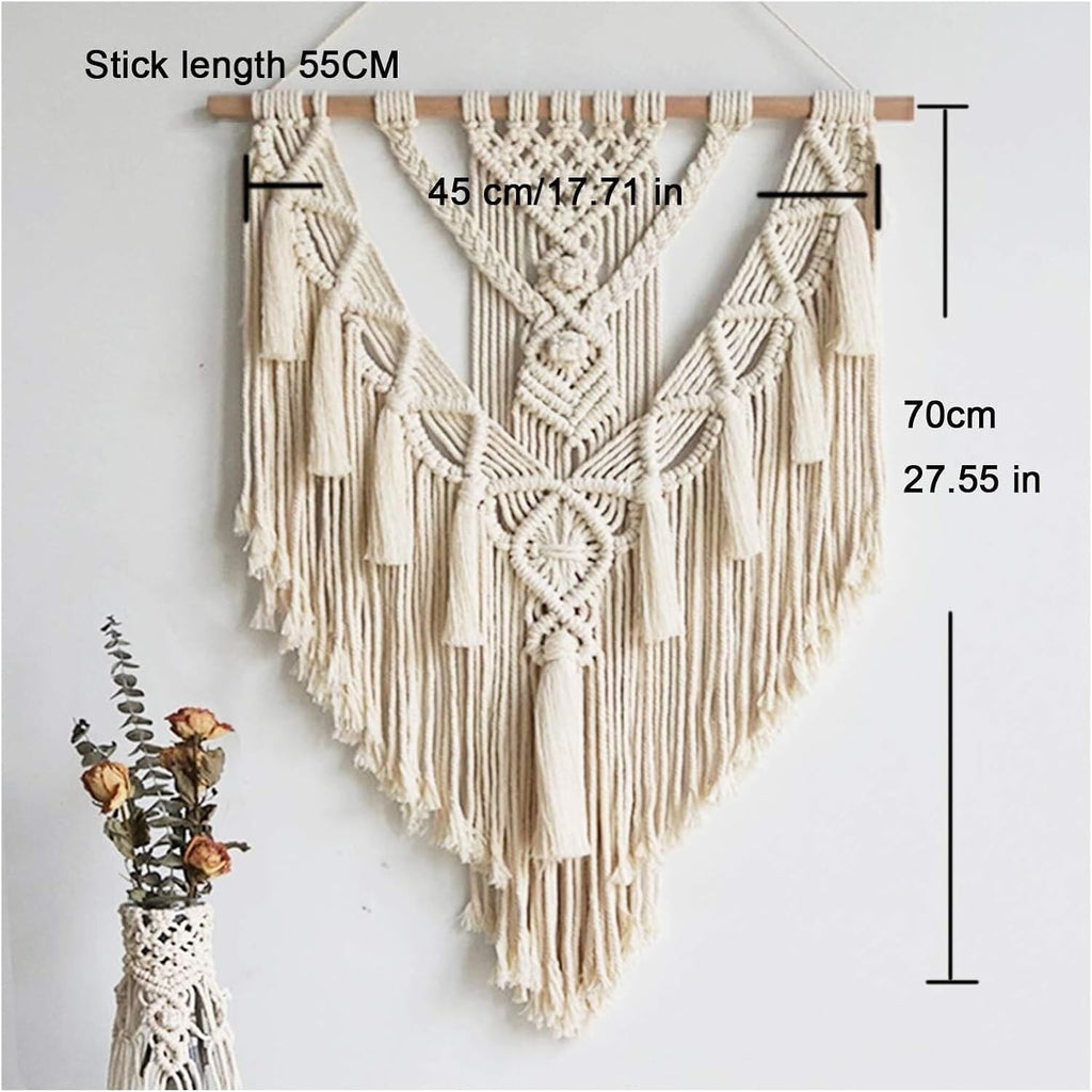 Woven wall hanging, Wall Tapestry Macrame Wall Hanging Large Boho Decor Cotton Woven Macrame Wall Hanging for Wedding Decoration Handmade with Tassel