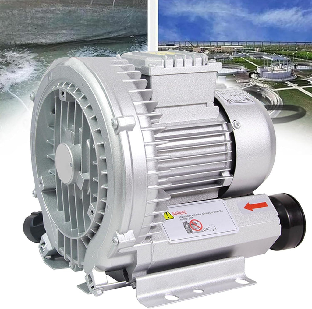 Regenerative Blower,Single Phase High-Pressure Vortex Blower,Low Noise/High Air Volume,Gas Ring Turbine for Air Blowing Or Suction for Sewage Aeration Aquarium 120W/0.16PS