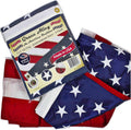 Grace Alley American Flag, 3x5 FT 3-Pack, Made in USA, Embroidered Stars, Sewn Stripes and Brass Grommets. Fade Resistant, Heavy Duty, Long Lasting Nylon for Outdoor Durability (Red, White & Blue 3 Pack)