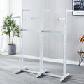 Heavy-Duty Metal Garment Rack 6 Way Clothing Rack Adjustable Height Floor Standing Shirt Racks, Square Tubing Portable Display Rack for Hanging Clothes,White