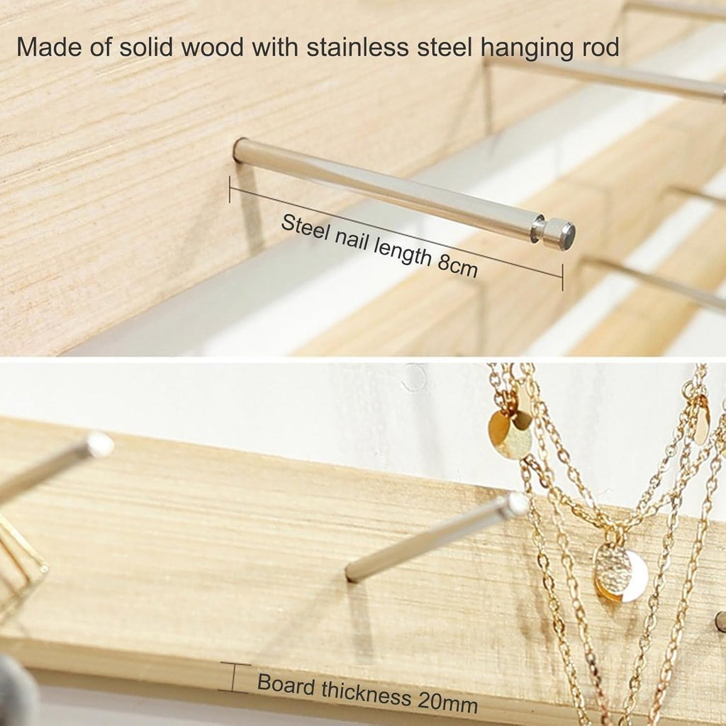 Wall Mounted Jewelry Stand Organizer, Hanging Earring Holder Keyring shelf Bracelets Rings Bangles Display Rack sock holder,For Clothing Store/Retail Store/Jewelry Store(A 6pcs,60cm)