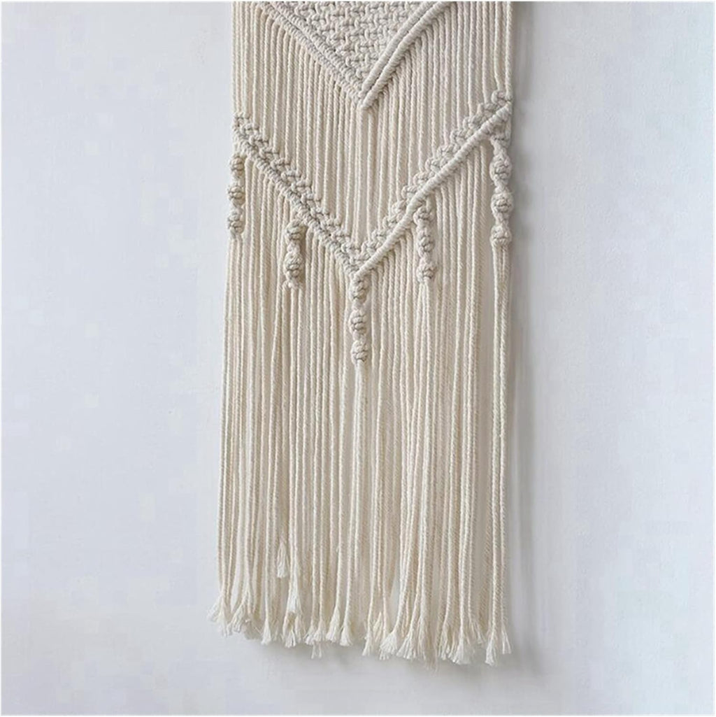 Tapestry Macrame Wall Hanging Tapestry Bohemian Tassel Leaves Wall Tapestry Wall Decor (OneColor)