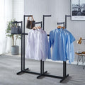 6 Arms Heavy Duty Retail Display Racks, Commercial Clothing Display Rack Stand, Adjustable Height, Garment Racks Metal for Retail Display Hanging Clothes,Black