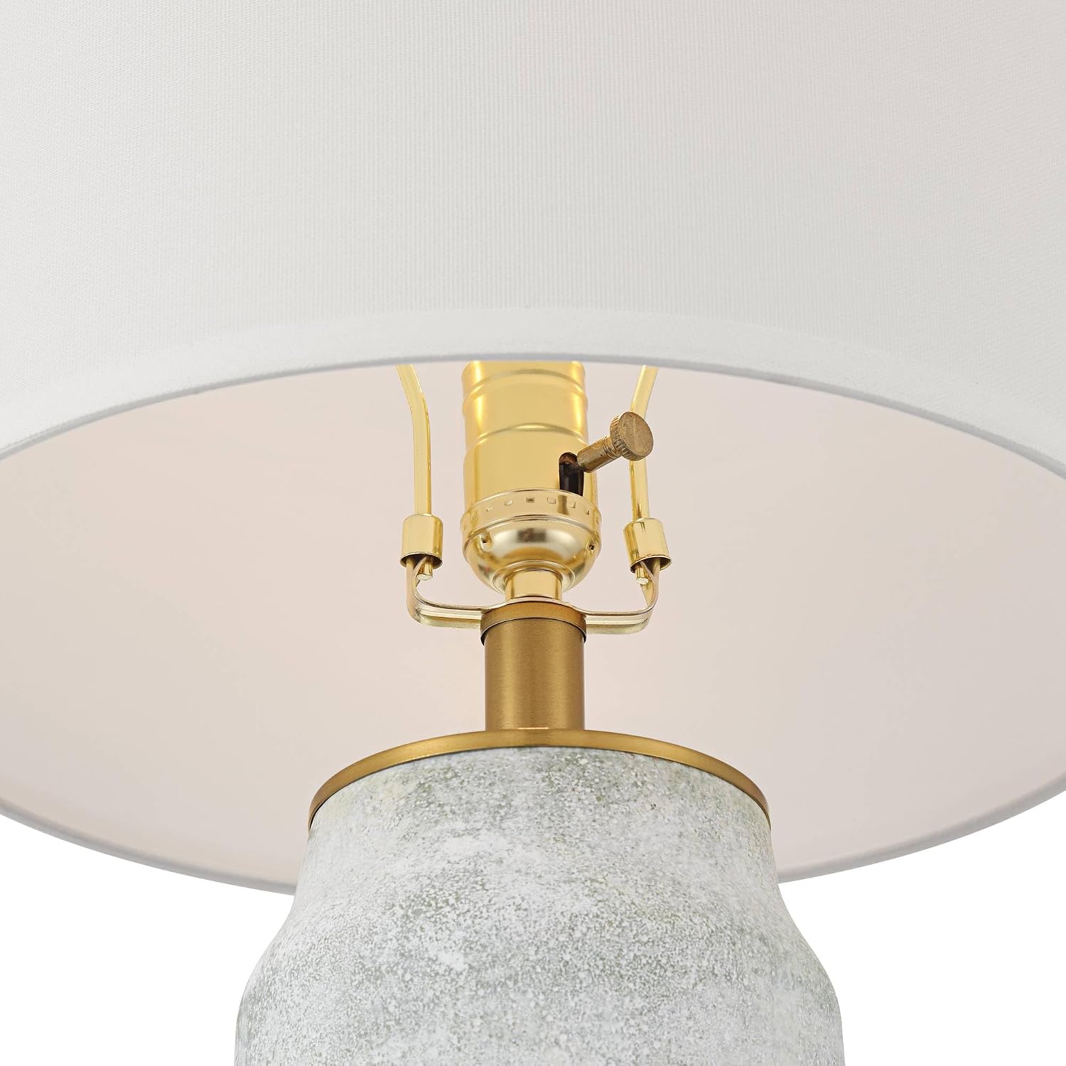 360 Lighting Holly 24 3/4' High Modern 3-Way Table Lamps Set of 2 Gold and Gray Finish Ceramic Fabric White Shade Living Room Bedroom Bedside Nightstand House Office Home Reading Kitchen Entryway