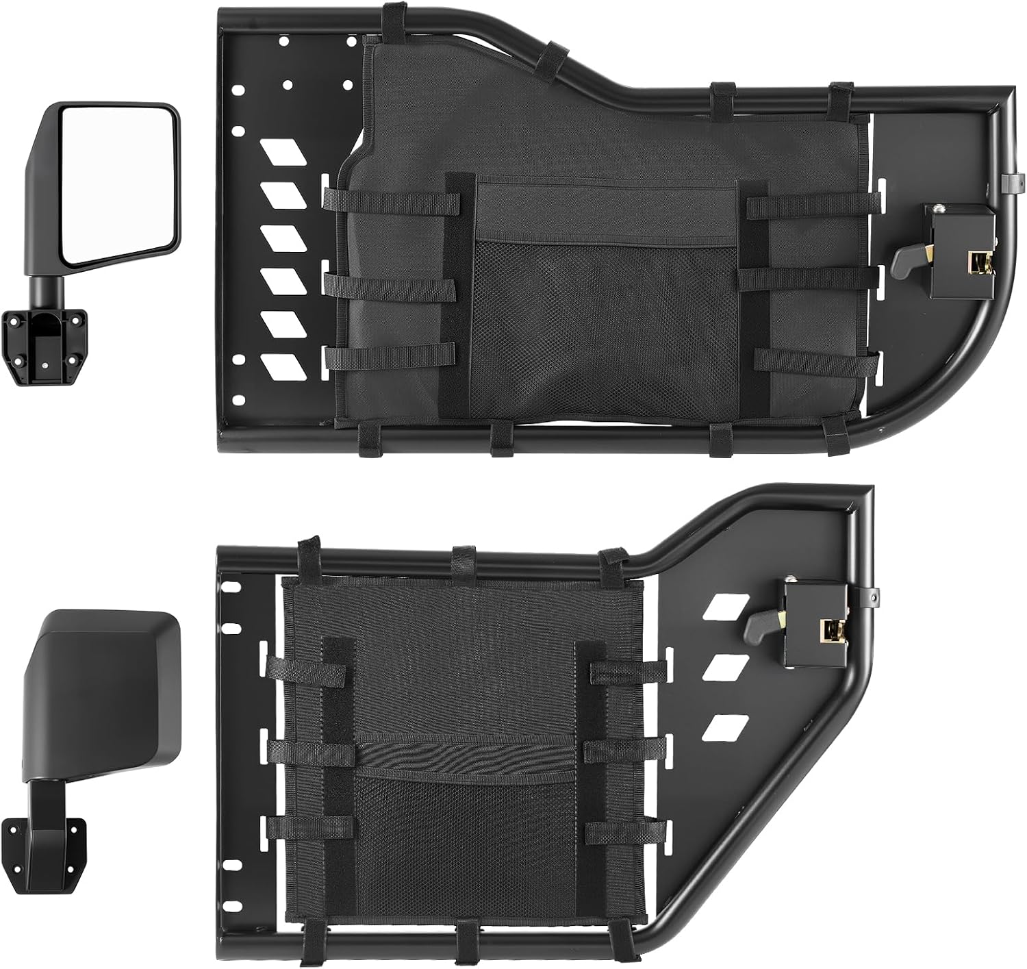 VEVOR Jeep Tube Doors, 4-Door, Compatible with 2018-2026 Jeep Wrangler JL & 2020-2026 Gladiator JT, Steel Off Road Front & Rear Tubular Half Doors with DOT Certified Side View Mirrors and Storage Bag