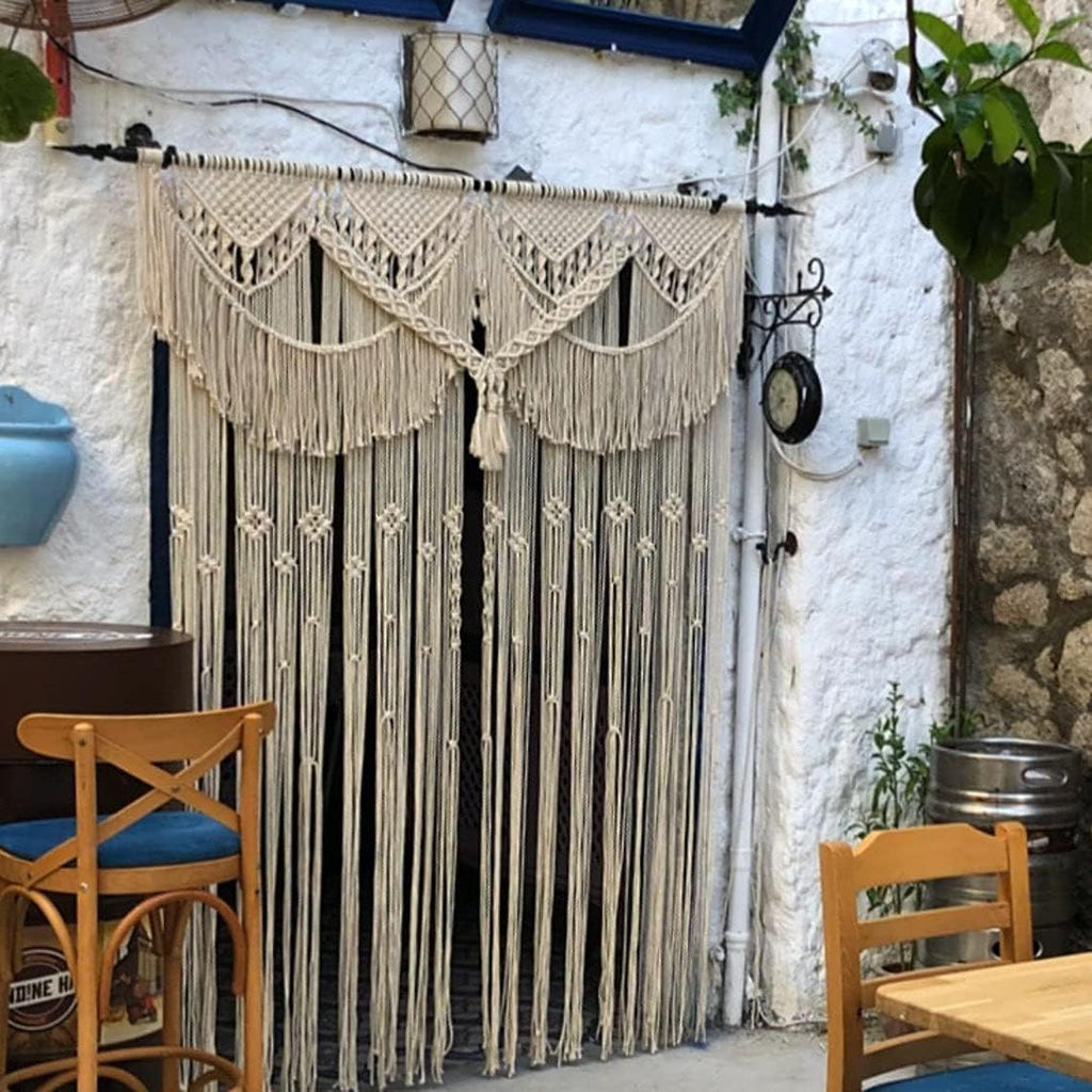 American Knit Bohemian Macrame Wedding Backdrop Decor Boho Chic Macrame Wall Hanging & Arch 70' W x 85' L