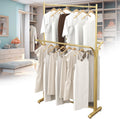 Heavy Duty Metal Garment Rack, Floor Standing Retail Display Racks, Portable Coats Shirt Rack, Commercial Laundry Room Clothing Display Rack for Hanging Clothes,Gold,80CM