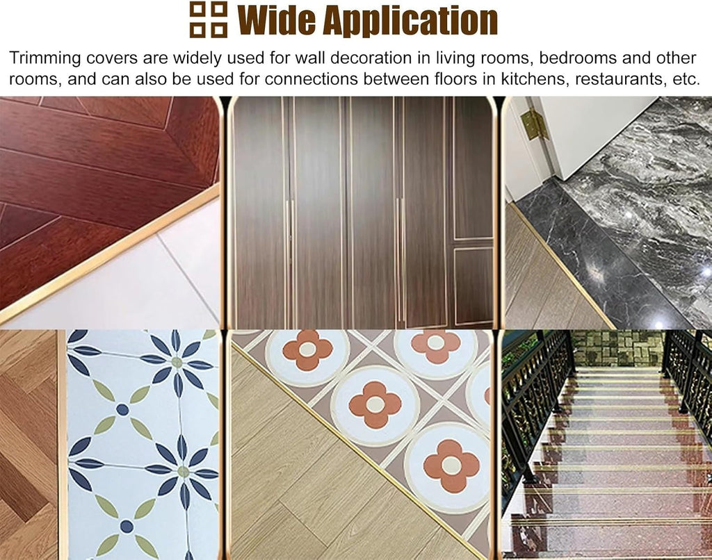 Brass Flooring Transition Strip for Wood to Tile – Durable Doorway Edge Reducer, Gap Cover Trim, Ramp Edging Strips (20mm x 4mm, 4ft/122cm)