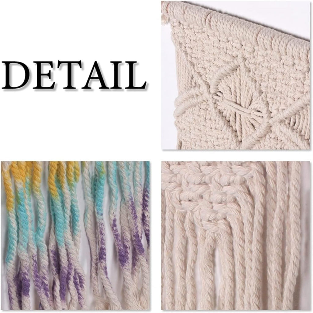 Tapestry Macrame Wall Hanging Hand Woven Tapestry Home Decoration Bohemian Tassel Apartment Dorm Room Decoration (1)