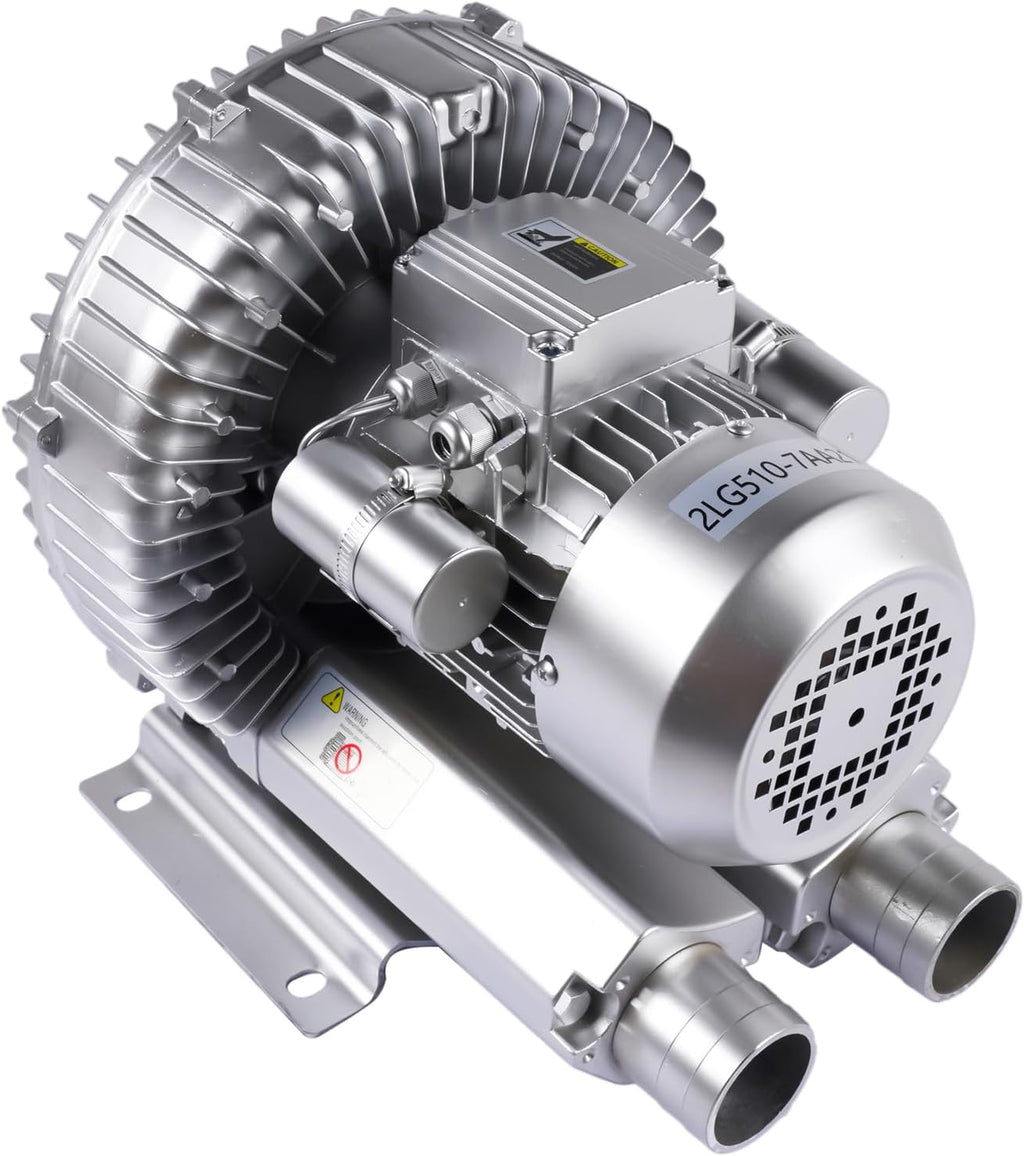 Industrial Vacuum Pump for Factory Ventilation Dust Removal, 220V/380V AC Three Phases Regenerative Blower, 1.5KW, Maximum Rated Airflow 263m³/h (155CFM)