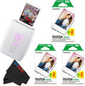 Fujifilm Instax Mini Link 3 Smartphone Printer with Instax Mini Films and Free Bonus Microfiber Cleaning Cloth... (Clay White, 3 x Twin Pack (60 Sheets))