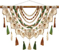 Macrame Wall Hanging Boho Macrame Wall Hanging, Handmade Woven Tapestry with Wooden Beads & Tassels, Home Decor for Bedroom Living Room Dorm(Green,80x60cm/31.5x23.6in)