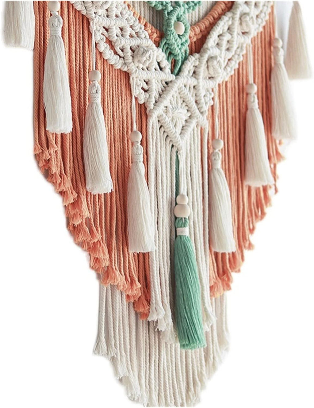 Tapestry Hand-Woven Tapestry Macrame Wall Hanging Art Woven Bohemian Crafts Decoration Tapestry for Home Bedroom (Orange 60x75cm)