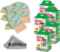 Fujifilm Instax Mini Instant Film (100 Sheets) + 100 Sticker Frames + TSC Microfiber Cleaning Cloth – for Mini 8, 9, 11, 12, 50s, 25, 7s, 90 Cameras & Mini Link