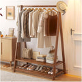 Garment Rack,Clothes Rack, Foldable Clothing Garment Rack, Wooden Clothes Hanging Rack,Living Bedroom Office Storage Shelves,For Hanging Clothes(Brown-B,118cm)