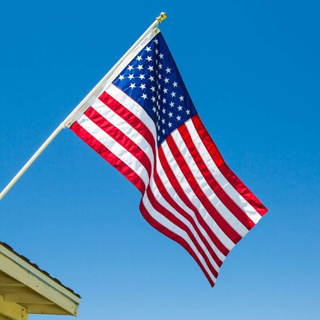 Grace Alley American Flag, 3x5 FT 3-Pack, Made in USA, Embroidered Stars, Sewn Stripes and Brass Grommets. Fade Resistant, Heavy Duty, Long Lasting Nylon for Outdoor Durability (Red, White & Blue 3 Pack)