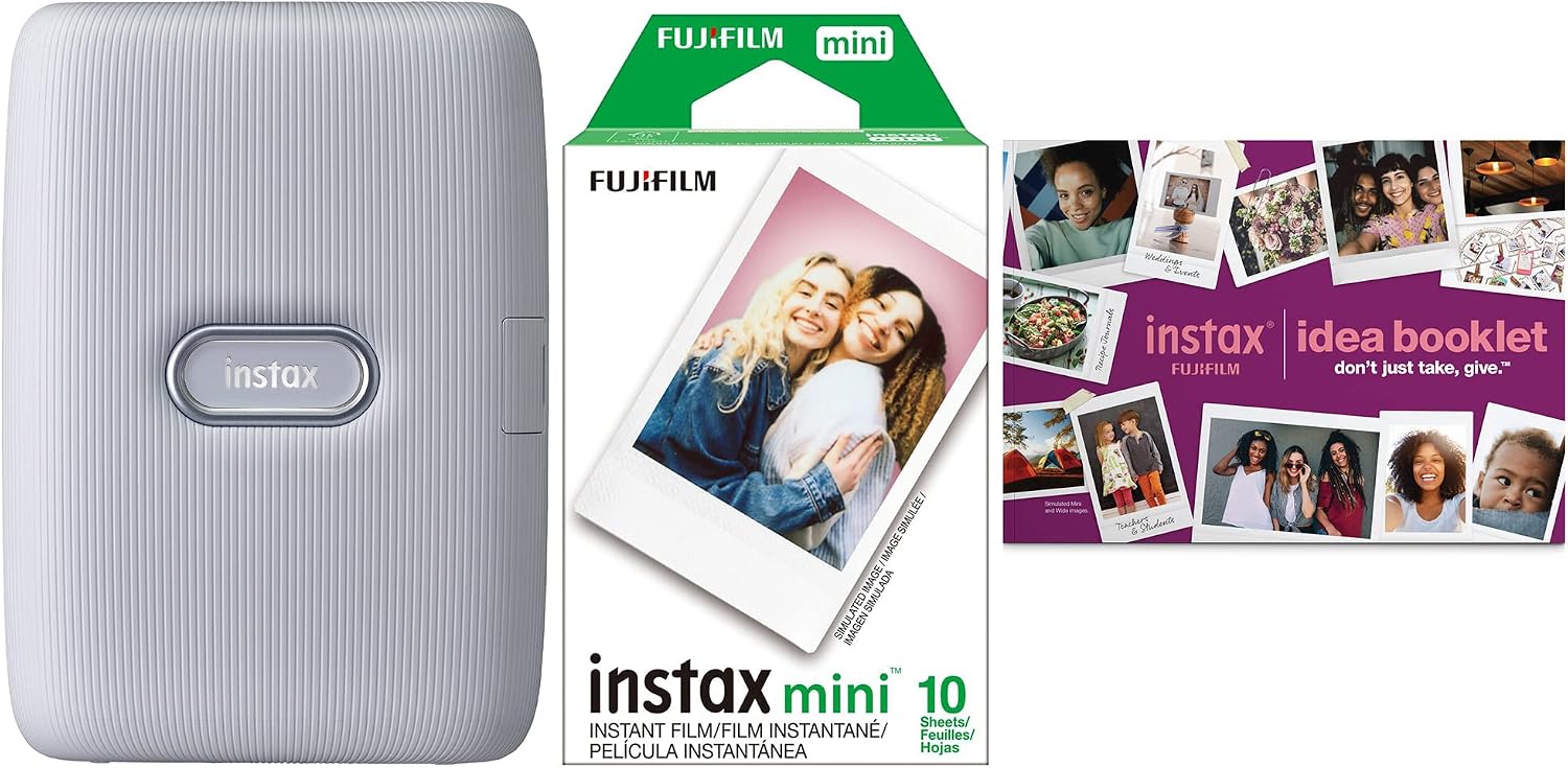 Fujifilm Instax Mini Link White Printer Bundle