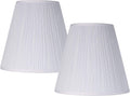 9' Top x 16' Bottom x 14 1/2' High x 14 3/4' Slant Lamp Shade (Pre-Assembled) Replacement Set of 2 Large White Ivory Mushroom Empire Round Traditional Fabric Pleated Spider Harp Finial - Springcrest