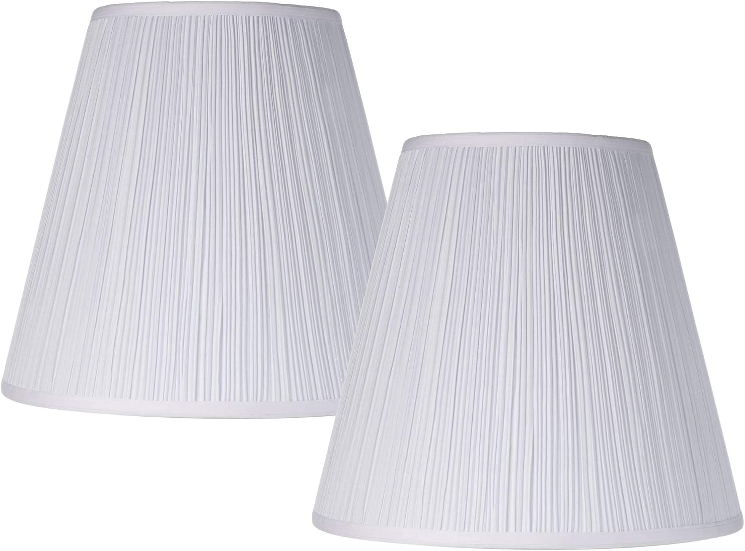 9' Top x 16' Bottom x 14 1/2' High x 14 3/4' Slant Lamp Shade (Pre-Assembled) Replacement Set of 2 Large White Ivory Mushroom Empire Round Traditional Fabric Pleated Spider Harp Finial - Springcrest
