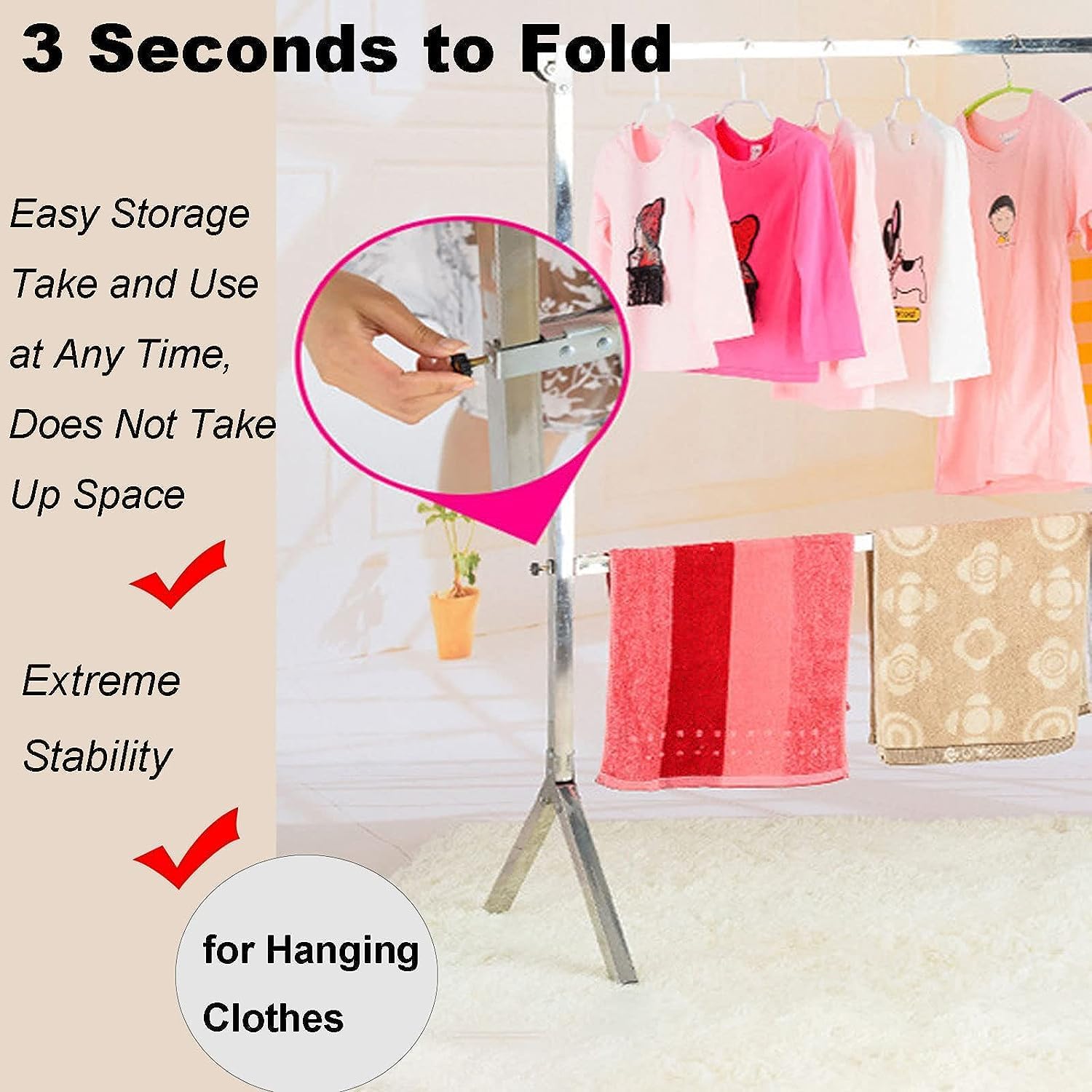 Laundry Drying Rack Stainless Steels Clothes Drying Rack Laundry Rack Portable Foldable Hanging Racks for Clothes Indoor Outdoor Clothes Drying Rack Outdoor Indoor