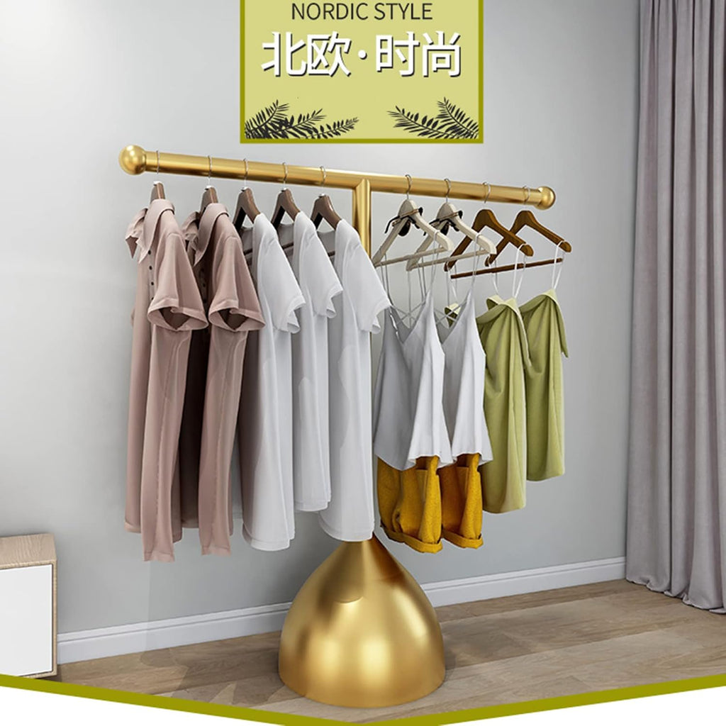 Garment Racks for Hanging Clothes - Gold Boutique Display Rack for Wedding Dresses, Floor Standing Metal Hangers for Commercial Use A-60 * 130cm