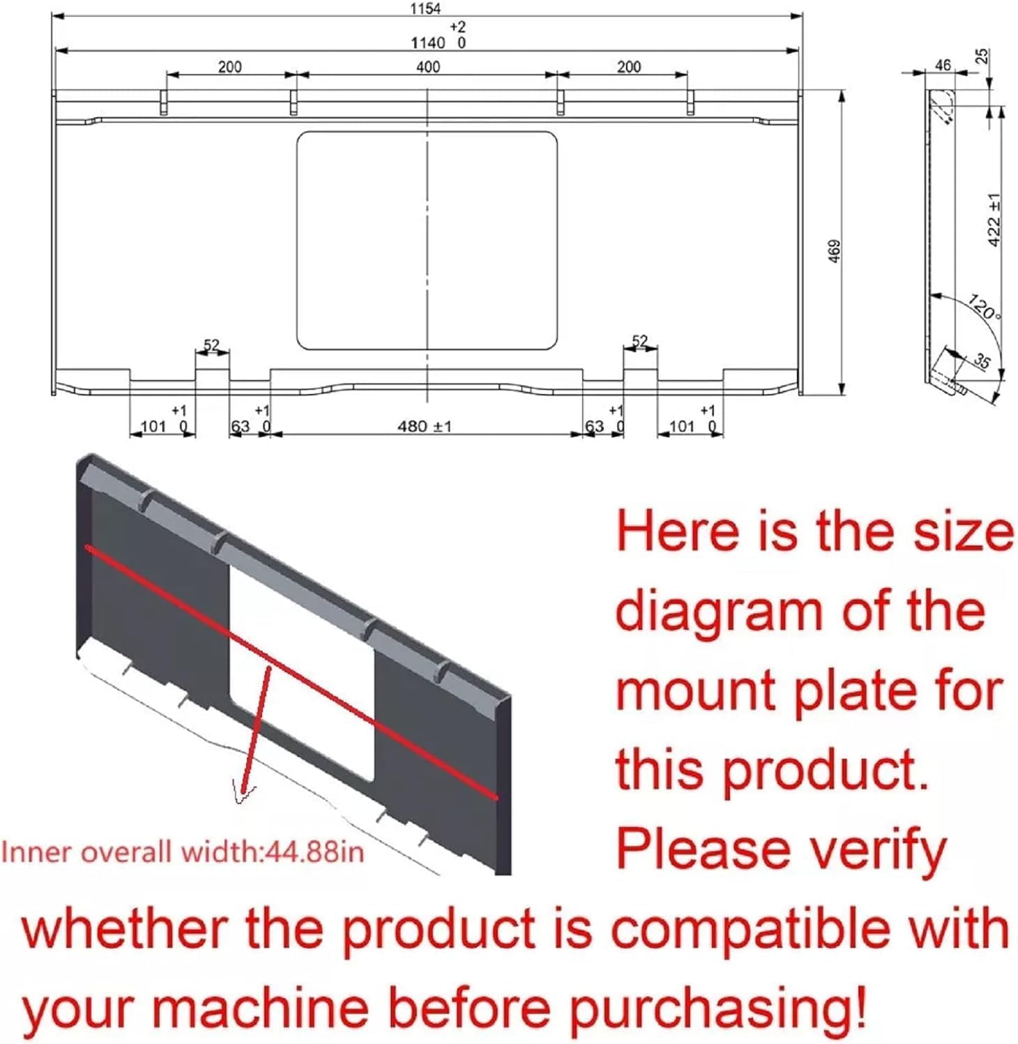 70' Hydraulic Rotary Tiller Attachment for Skid Steer Loaders, Heavy-Duty Skid Steer Soil Cultivator Attachments, 6' Tilling Depth, Ideal for Farmland, Garden,USA Stock