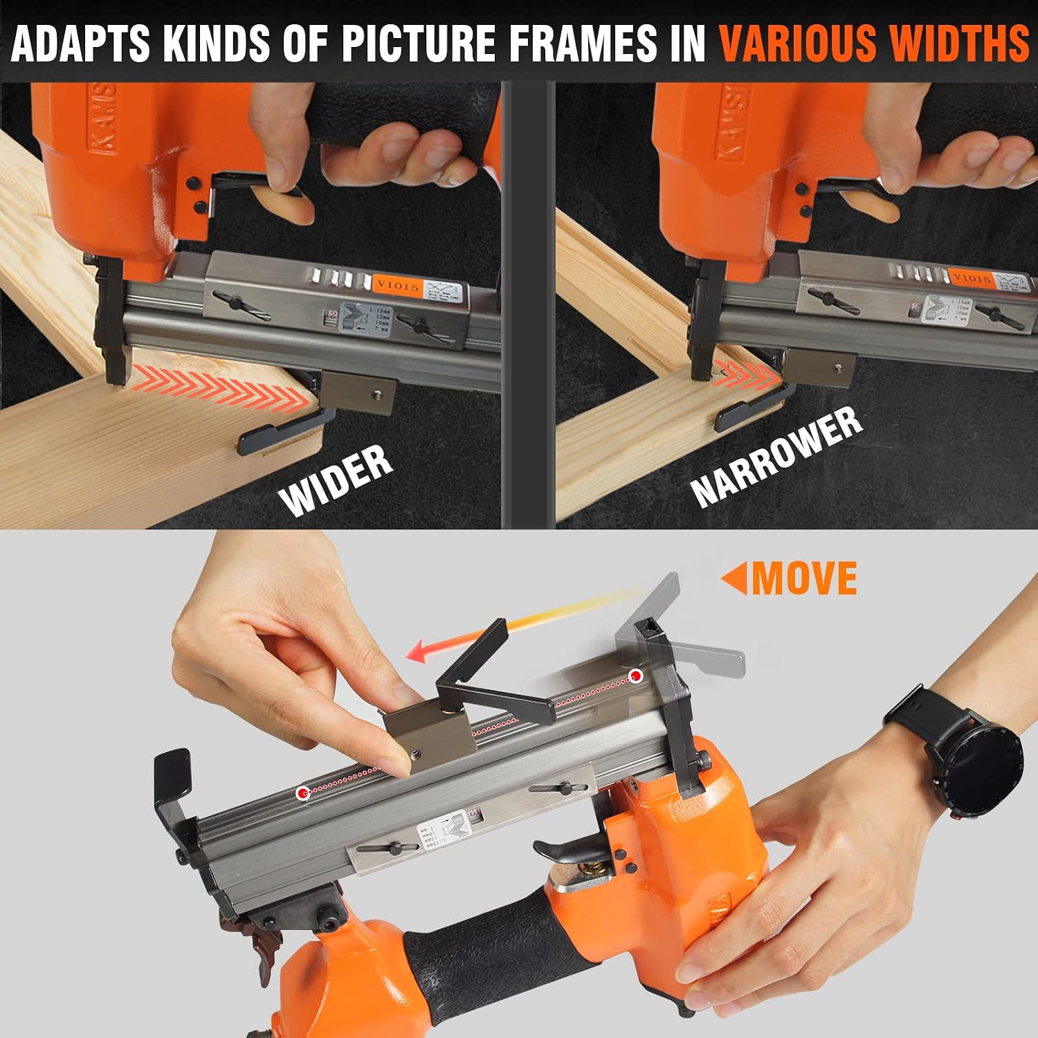 KAMSIN V1015 Pneumatic Picture Frame V Nailer with 4,000PCS of 7 MM V-Nails, 30 Gauge Picture Frame Stapler Air Power Wood Joiner