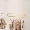 Garment Display Rack, Metal Chain Clothing Hanging Racks Heavy Duty Detachable Garment Rack Hanging Clothes Organizer Rail for Display and Storage, (Color : Gold, Size : 80x60cm)
