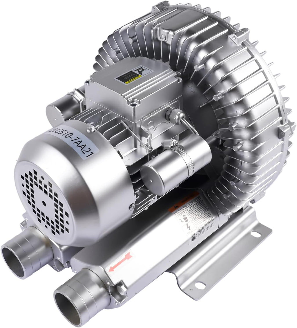 Industrial Vacuum Pump for Factory Ventilation Dust Removal, 220V/380V AC Three Phases Regenerative Blower, 1.5KW, Maximum Rated Airflow 263m³/h (155CFM)