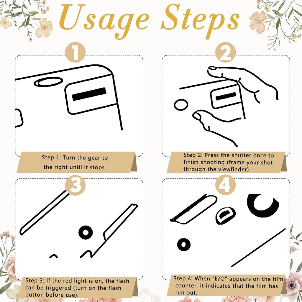 12 Pack Disposable Cameras Bulk for Wedding, Golden Rose Single-Use 35mm Film Disposable Camera with Flash, ISO 400 17 Exposures for Outdoor Travel Gathering Anniversary Birthday Party Supply