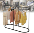 Floor Standing Clothes Hanging Rack, Commercial Round Clothes Rack, Freestanding Hanger Organizer, lothes Boutique Display Racks Display Racks for Hanging Clothes,Black
